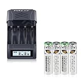 Mspalocell 1300mWh 1,5V Lithium Akku AAA wiederaufladbar mit Ladegerät, 1,2V NI-MH/1,5v Lithium AAA Akku Schnell Ladegerät, Built-in USB Cable LCD Intelligent Ladegerät, 4 Stück Akku Batterien AAA