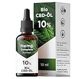 Bio CBD Öl 10% Vollspektrum - Bio Hanf CBD Tropfen mit 1.000 mg Cannabidiol - Hemp-Complete Cannabisöl - 10 ml