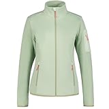 ICEPEAK Bowersville Strickfleecejacke I Midlayer für Damen ohne Kapuze, Farbe:Grün, Größe:XL