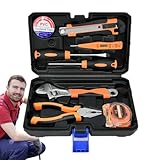8-teiliges Werkzeugkoffer-Set für Mechaniker, Werkzeugkasten, Heimwerker-Hardware-Zubehör mit Aufbewahrungskoffer für Haushaltsreparaturen