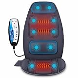 Snailax Massagesitzauflage mit Wärme, 10 Vibrationsmotoren Massageauflage mit Vibration zur Entspannung, Sitzkissen für Rücken und Nacken, Rückenmassagegerät für Hause Büro, Geschenke