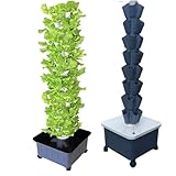 Hydroponischer Turm, Aquaponik-Anbausystem, Hydrokultur-Anbausystem-Kits, 40/50/60-Loch-Pflanzmaschine, vertikale Hydrokultur, for den Heim- und Küchengartenanbau von Obst und Gemüse ( Color : Gray ,