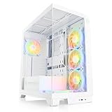 Gaming PC-Gehäuse VITRUM PRO - Midi-Tower, aRGB Beleuchtung (inkl. Steuerung), Glas-Seitenteil, vormontierte Lüfter, ATX, mATX, Mini-ITX, weiß