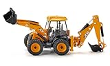 siku 3558, JCB 4CX Baggerlader, 1:50, Metall/Kunststoff, Gelb, Viele Funktionen, Kombinierbar mit siku Modellen im gleichen Maßstab