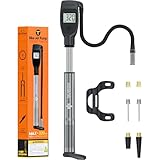 Tiakia Hochdruck Dämpferpumpe mit Digitaler Manometer 320PSI Für Luftdämpfer und federgabel,Tragbare fahrradpumpe Aluminium reifenpumpe Fahrrad Rahmenpumpen,Für Schrader/Presta、DH、MTB (Black)