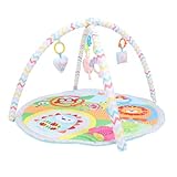 Buntes Design, Runde Baby-Spielhalle, Baby-Frühpädagogik, Lernspielzeug, Krabbelmatte, Faltbare Tragbare Aktivitätsspielmatte mit Rasselspielzeug