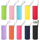 Neikafan 10 Stück Trinkflaschen Flaschenhülse,Neoprenhülle Flasche 550ml,Flaschen Wasserflasche Thermo Hülle Flaschen Schutz Hülse für Outdoor Sportarten Camping Wandern Reisen(10 Farben)