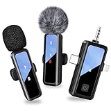 4-in-1 Kabelloses Lavalier Mikrofon für iPhone/Android,Handy mikrofon, Mini Ansteckmikrofon mit Stummschaltung/Reverb/Rauschunterdrückung–lavalier mikrofon Wireless Ideal für Kamera,PC,Laptop,TikTok