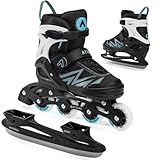 ATTABO Kinder Inliner Kylo 2in1 Blue Vielseitig verstellbare Inlineskates für Kinder 30-41 Hohe Qualität und Komfort mit 82A harten Rädern und ABEC-7 Gleitlagern Exzellente Anpassung