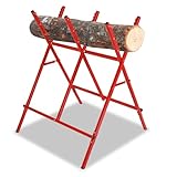 Hebitod Sägepferd, klappbarer Sägebock, Holzsägen, robuster Stahl Workmate Holzdiebstahl, Schneiden von Blockholzständer, Workmate Holzfällen, Tragfähigkeit 100KG, Sägen Forstwerkstatt, Rot