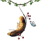 Futternapf für Wildvögel,- Kupfer hängende Outdoor-Vogelfutter für Schmetterlinge | Banane Hängematte Design Multifunktionale Dekoration Outdoor Fütterungsmöglichkeiten Unser Schmetterlingsfutter