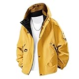 RUMAOZIA Windjacke Herren Fahrrad Leicht Wanderjacke Stehkragen Regenjacke Wasserdicht Atmungsaktiv Outdoorjacke mit Kapuze Outdoor Softshelljacke Bequeme Kapuzenjacke Winterjacke Fahrradjacke