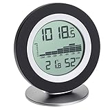 TFA Dostmann WeatherHub Digitales Barometer-Thermometer-Hygrometer Cosy BARO, Wetterstation, mit Grafikübersicht, schwarz, L120 x B55 x H150 mm