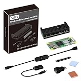 GeeekPi Raspberry Pi Zero 2 W Basic Starter Kit,Zero 2 W Aluminum Gehäuse, 20Pin GPIO Header, OTG Kabel, MicroUSB Schaltkabel,Kühlkörper, MicroUSB to OTG Kabel, HDMI Adapter für Raspberry Pi Zero 2 W