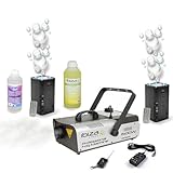 Ibiza - Lichtpaket Nebelmaschine DMX 1500 W Ibiza LSM1500PRO – 2 Seifenblasenmaschinen LED BUBBLE-DREAM – Flüssigkeiten inklusive – Abend DJ Hochzeit