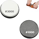 2 Stück Messerschleifer Rolle Scheibe Zubehör, Ersatzscheiben für Rollmesserschärfer, Diamant 1000 und Keramik 3000 (Gewindedurchmesser: 11mm)