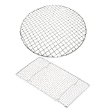 BESTonZON 2 Stück Grill im Freien Gestell Futternetze für draußen Rostfreier Silber