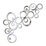 REQAG 24 Stück Spiegel Wandaufkleber Kreise Rund Wandsticker Wandtatoo Spiegel Wanddeko Wandkunst Selbstklebend Abnehmbar für Schlafzimmer, Wohnzimmer, Haus Deko