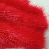 Shaggy-Kunstfellstoff, Kunstpelz Stoff 50x50cm Langflor Shaggy Faux Fuchspelz(6 Red)