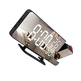 STOBAZA LED Projektionswecker mit Hochauflösendem Display und Multifunktion für Schlafzimmer USB Automatische Lichtsteuerung Alarmfunktion für Zuhause und Reisen