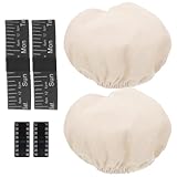 SHINEOFI Sauerteig Starter Zubehörset mit Atmungsaktiver Stoffabdeckung Temperaturaufklebern und Datumsring für 24 oz Gärglas Fermentationszubehör für Brotbacken zu Hause und Bäckerei