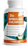 Bio Spirulina & Chlorella Presslinge 600x - optimal hochdosiert - 3000 mg Spirulina & 3000 mg Chlorella aus kontrolliertem Bio-Anbau - laborgeprüft mit Zertifikat - 100% vegan