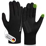 Diasports Handschuhe Herren & Damen | Touchscreen Laufhandschuhe | Fahrradhandschuhe mit Anti-Rutsch | Winterhandschuhe Outdoor | Schwarze Handschuhe Sport | Dünne Winter Thermohandschuhe Schwarz, M