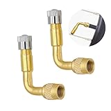 2 Stück 90 Grad Ventilverlängerung,Autoventil Adapter,Ventiladapter Winkel,Winkelventil Motorrad,Autoventilationen,Ventil Verlängerung,Fahrradventil,Perfekt für Auto,Motorrad,Fahrrad Und Scooter