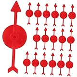 FUNOMOCYA 25 Stück Teiliges Rote Kunststoff drehpfeile für Brettspiele Langlebige und Sichere Spielzubehör Pfeile mit Abgerundeten Ecken als Party Game Props für Gesellige Spielrunden