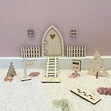 Personalisierbares Wichteltür-Set Weihnachten – Tür & Zubehör – Deko & Rollenspiel – für Kinder & Familien – mit Namen personalisiert