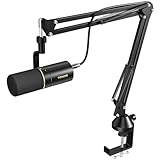 TONOR Dynamisches Microphone mit XLR/USB Kabel, Mikro PC mit Mute Button, Vocal Mic Gesangsmikrofon für Podcast, Streaming, Gaming, Studio und Aufnahme, mit Hight Profile Mikrofonarm, Schwarz, TD510+
