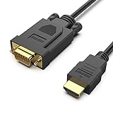 BENFEI HDMI zu VGA Konverter-Kabel 1,8M, Unidirektional HDMI zu VGA D-SUB 15 Pin M/M Unterstützung Volles 1080P Signal von HDMI Eingang Laptop HDTV zu VGA Ausgang Monitoren Projektor,Fernsehapparat