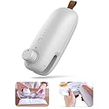 WELUV Mini Folienschweißgerät mit Cutter USB Tüten Verschweißer Hohe Sicherheit Bag Sealer Aufladung 2in1 Hand-Folienschweißgerät Handlicher Tüten Verschweißer Beutel Spänesäcke Plastiktüten