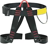 GBKDQQ Klettergurt, Befestigender Klettergurte Absturzsicherung Sicherheitsgurt zum Feuerrettung, Bergsteigen, Halber Körperklettergurt Kletterausrüstung für Frauen Männer Kinder, Schwarz