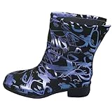 Boots Damen WesternStiefel Damen SchnüRsenkel , unregelmäßige PU-Stiefel, Damen-Stiefel mit weitem Bein, niedrigem Absatz und mittlerer Wade, Absatz, Schuhe Sneaker Damen Wasserdichte (Blue, 41)