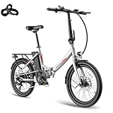 Fafrees F20 Light [ Offiziell ] E-Bike Damen Klapprad 36V 16,75AH Akku, Ebike 250W 120kg Elektrofahrrad Max. 25km/h, E Fahrrad Herren, Foldable E Mountainbike 155-195CM -Update (Weiß)