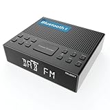 MAJORITY Knapwell | Bluetooth DAB, DAB+ Radiowecker | Nachttischradio mit Doppelalarm, Snooze-Funktion, großes dimmbares Display | High-Fidelity-Klang, USB-Ladung | FM, Kopfhöreranschluss