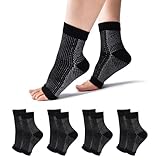 TOMILIOLD 4 Paar Kompressionssocken Damen Herren Medizinisch Socken, Orthopädische Kompressionssocken für Arthritis Gelenkschmerzen (Schwarz, 43-46)