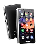 AGXOV 144GB MP3-Player mit WLAN & Bluetooth, 4,02-Zoll Touchscreen MP4 Player, Silbern Metallrahmen Musik-Player mit Spotify, Amazon Music, Deezer, FM-Radio, E-Book-Reader (Schwarz)