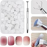 100 Stück Nail Art Schwamm mit Metallgreifer, Sponge Brush Applikator, Sponge Nagel Pinsel, Nageldesign Zubehör Schwammpinsel, Verwendet, um eine Vielzahl von Gradient Nail Art Patterns zu Erstellen