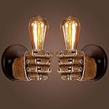 YNXing Antike Faust-Wandleuchte, die Vintage industrielle Wandlampe E27 Edison-Birnen-Unterseite für Korridor-Küchen-Schlafzimmer-Restaurant-Café beleuchtet