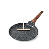 Kordisen Crepepfanne Antihaft 26 cm – Crepe Pfanne Induktion & Pfannkuchenpfanne, Pancake Pfanne mit Teigverteiler, Granitbeschichtung, PFOA-frei