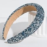 Strass-Stirnband Glitzerndes Kristall-Haarband, Glitzerndes Stirnband, Stirnband Mode Frauenhut-Schmuck, Silbernes Stirnband Geflochtenes Mädchen(Blau)