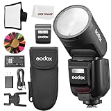 Godox V1Pro S Rundkopf-Kamerablitz, 2,4 G X, kabellos, HSS, 76 W, TTL, Li-Ion, Rundkopf-Kamera-Speedlight mit externem Blitz, SU-1 für Sony