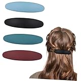 Generisch 4 Stück Pferdeschwanz Flache Haarspange Französischer Clip Snap-Haarspangen für Frauen französische haarspangen haarnadeln süße Haarklammern große Haarspangen für Frauen Plastik