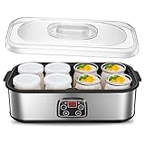 Joghurtbereiter, Griechische Joghurtmaschine mit 8 Gläsern/Deckeln, One-Touch-Display: Perfekt für organische, gesüßte, aromatisierte, einfache oder zuckerfreie Optionen für Babys, Kinder und Parfaits