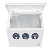 SCHOEPF – GT200S Gefriertruhe 199 L – Weiß – 83,5 x 82,3 x 55,6 cm – Energieklasse E – Schnellgefrieren – 39 dB – 200 kWh/Jahr – 4-Sterne-Kennzeichnung – Freistehend