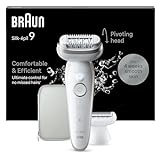 Braun Silk-épil 9, Epilierer Damen / Haarentferner für langanhaltende Haarentfernung, Rasieraufsatz , Trimmeraufsatz, 9-041, Weiß/Silber