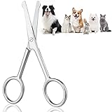 Adiwo Hundehaarschere Fellschere,10.5cm Aus Edelstahl Fellschere Pfotenschere Abgerundete Schere Hund Pfotenschere für Hunde Haustierschere Schere Hundehaare Schneiden für eine perfekte Fellpflege