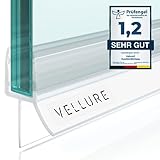 Vellure® Duschdichtung - NEU Premium Dichtung Dusche Glastür - Langlebige Duschtürdichtung unten, Gummilippe für Duschtüren, aus Polyvinylchlorid (1x für Glasstärke 8mm - Universallänge bis 100cm)